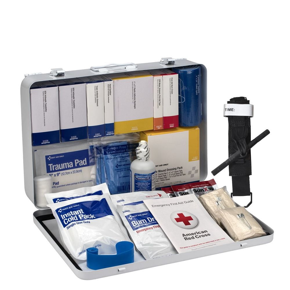 First Aid Only First Aid Kit 50 Person Contractor Metal Portable