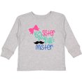 thumbnail image 3 of Inktastic Big Sister to a Little Mister Bow and Mustache Girls Long Sleeve Toddler T-Shirt, 3 of 5