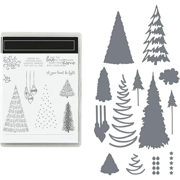 Stamps and Dies for Card Making – Christmas Flower Clear Stamps & Cutting Dies Set for Scrapbooking, Card Making, and Decorations (3#)