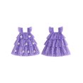 thumbnail image 2 of BemeyourBBs Toddler Baby Girl Halloween Dress Outfit Flying Sleeve 3D Pumpkin Ghost Decor Shinny Star Tutu Tulle Dress Little Girls Summer Fall Cake Smash Party Dress, 2 of 9
