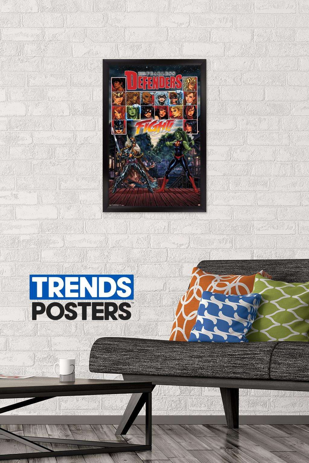 Marvel Comics - The Fearless Defenders - Fight! Wall Poster, 14.725" x 22.375", Framed