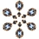 thumbnail image 3 of 3 pares de pendientes colgantes de diamantes y esmeralda, estilo retro, de aleación, con decoración para las orejas, color azul, 3 of 14