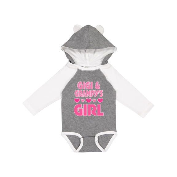 Inktastic Gigi and Grampy for Girl Grandchild Valentine Girls Long Sleeve Baby Bodysuit