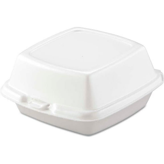 Hinged Lid Foam Food Containers - 5.87 x 6 x 3 in. - Pack of 400