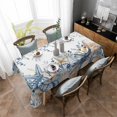 thumbnail image 4 of Blue Eucalyptus Coastal Rectangle Tablecloth, Beach Starfish Shell Nautical Waterproof & StainResistant Tablecloth, Washable Oil-proof Table Cover for Dining/Party/Wedding/Camping/Buffet 52x70 In, 4 of 9