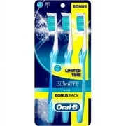 Oral B Advantage 3D White Vivid Soft Bristles Toothbrushes With Tongue Cleaner, 3ct