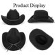 thumbnail image 4 of 2025 Latest Model Women Men Classic-Western-Cowboy-Hat - Wide Brim Western Cowboy Cowgirl, 4 of 5