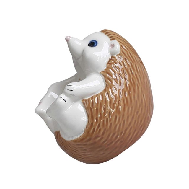 Animal Themed Ceramic Eggs Holder Funny Hedgehog Statue Succulents Pot For Kids Great For Breakfast Snacks Quick Cleans White