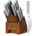 thumbnail image 1 of Juego de cuchillos imarku de acero inoxidable con alto contenido de carbono, 16 unidades, con bloque, 1 of 6