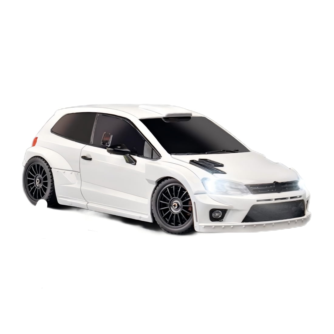 1/28 Scale 4WD RC Drift Racing Car Full Proportional 2.4GHz Remote Control Sports Car Model With LED Lights Dual Tire Set Vehicle For Adults Hobbyists - LD2801/ White