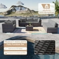 thumbnail image 4 of ALAULM 9 Pieces Patio Conversation Furniture Set Outdoor Sectional Sofa Sets W/Cushions Brown PE Rattan, Gray, 4 of 7