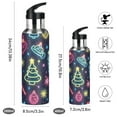thumbnail image 2 of Yayeee 20oz Insulated Water Bottle Double Wall Stainless Steel with Flip Straw Lid, Neon Christmas, 2 of 7