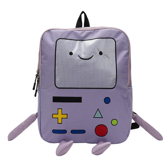 Cartoon Robot Backpack - 15.3 Inch Laptop Travel Daypack, Water Resistant College Computer Bag, Cute Adventure Theme Gift for Men & Women Purple