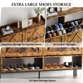 thumbnail image 3 of Aoile Shoe Storage Cabinet with 4 Flip Drawers, Dry & Wet Separation Organizer, Freestanding Shoe Rack with Metal Legs for Hallway, Living Room, Brown, 3 of 9
