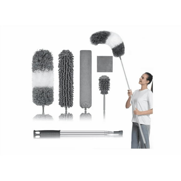 Plumeros Limpieza Xtellar color gris Microfibra Sacudidor Polvo Extension 2.5m