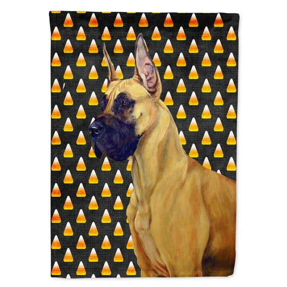 Carolines Treasures LH9051-FLAG-PARENT Great Dane Candy Corn Halloween Portrait Flag  multicolor