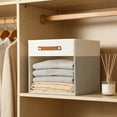thumbnail image 2 of Yhmxh Linen Foldable Storage Bins with Clear Window, Storage Cubes Storage Organizer with 2 Handles, Closet Organizers and Storage Basket for Shelf Closet, Clothes, Cabinet (13x13x13 Inch), 2 of 7