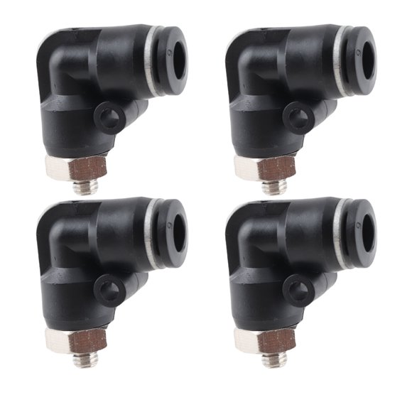 Air Fittings, 10Pcs Pneumatic Connectors Push Connect Air Fittings Quick Connect Air Fittings L Shape Right Angle External Thread Quick Pipe Fittings Air Compressor Accessories