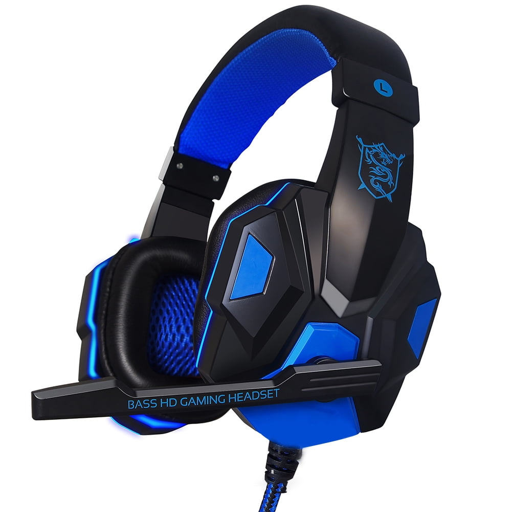 Archer Electronics Wired Gaming Headset Headphone for PS4 Xbox One Nintend Switch iPad PC Blue