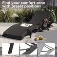 thumbnail image 4 of AENKYO 80-in Patio Chaise Lounge Chairs Set of 2, Outdoor Wicker Recliners with Adjustable Backrest and Pull-Out Side Table, Black, 4 of 10