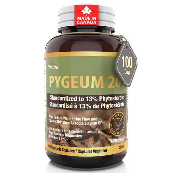 Herba Capsules de Pygeum 200 Mg - 100 Capsules / Fabriqué au Canada