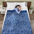 thumbnail image 2 of Teler Weighted Blanket for Adults 20 lbs, 48" x 72" Cooling Printed Heavy Blanket for Bed Sofa, Navy Blue, 2 of 7