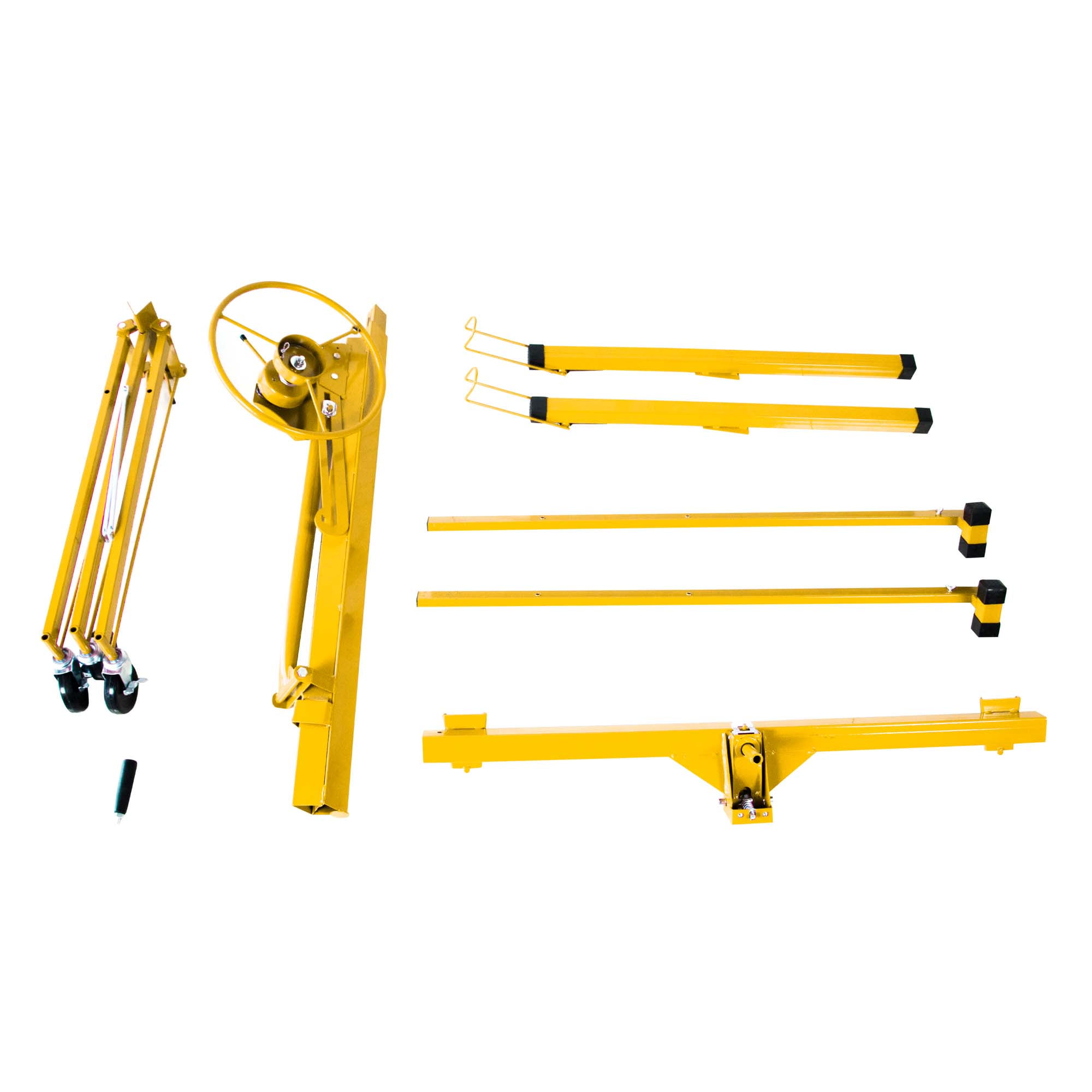 Aukfa 11ft Drywall Lift Rolling Panel Lifter Jack Rolling Caster Wheel Drywall Lift - Yellow