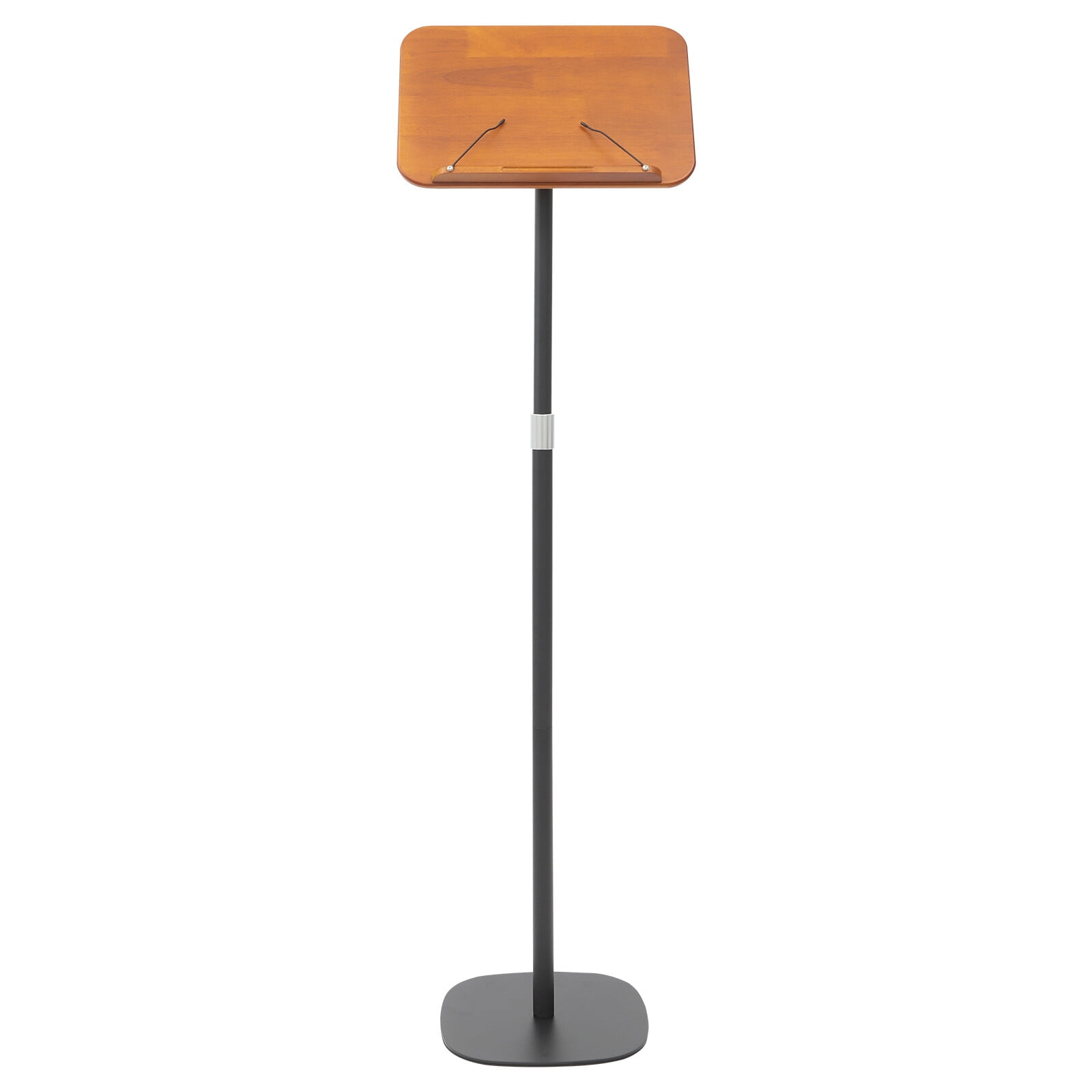 ToppiJoy Adjustable Floor Book Stand for Reading, Book Holder Stand Music Stand with Wooden Pad and Page Paper Clip (31.5-51.2in)