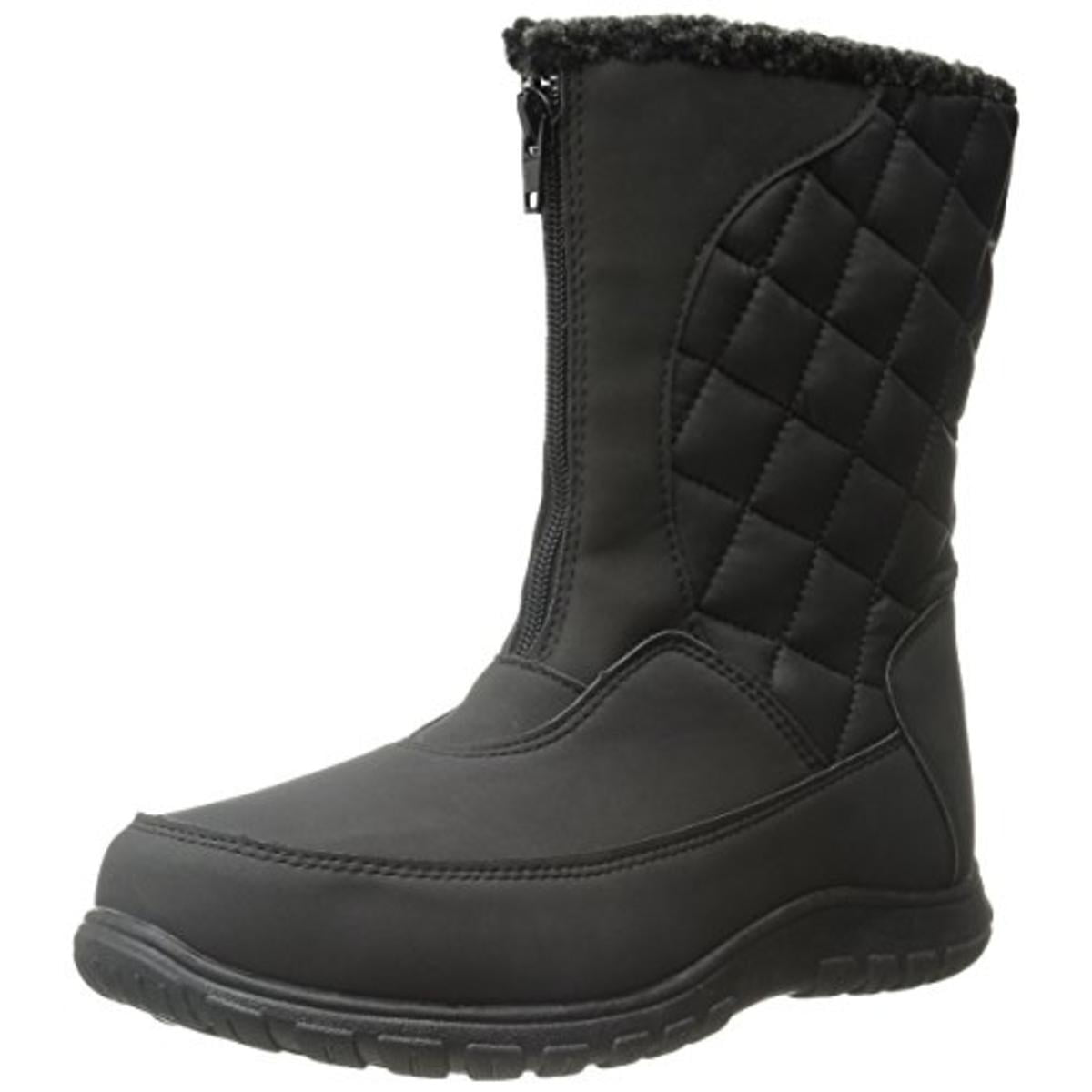 Totes Womens Amanda Faux Leather Waterproof Winter Boots