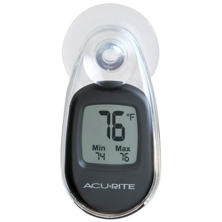 

AcuRite 00318 Indoor Outdoor Suction Cup Digital Thermometer Black