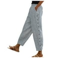 thumbnail image 1 of Fgnfyis Women Casual Stripe Print Harem Pants with Button Waist Summer Loose Pajama Pants Women Blue XL, 1 of 7