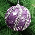thumbnail image 2 of Christmas Rhinestone Glitter Baubles Balls Xmas Tree Ornaments Sets,Christmas Tree Decorations Dipped In Powder Xmas Bulbs Decorations Ornaments Sets for Christmas Tree New Year,Purple,1 Pcs,3.1",8cm, 2 of 8
