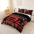 thumbnail image 2 of Metsweet Animal Dragon Bedding, Japanese Samurai Duvet Cover Full, Black Red Gray,Black Reversible,3pcs,1 Duvet Cover and 2 Pillowcases, 2 of 5