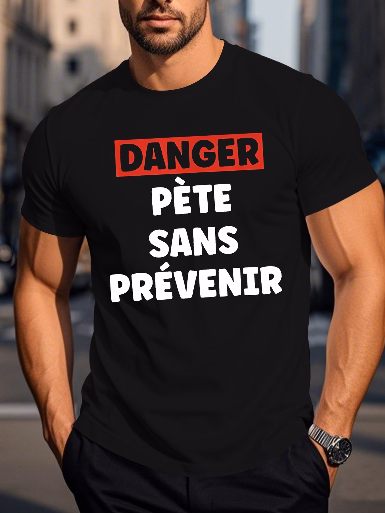 thumbnail image 1 of Summer Men's Casual Black Short Sleeved T-shirt, Suitable for Parties and Outdoor Sports, 1 of 5