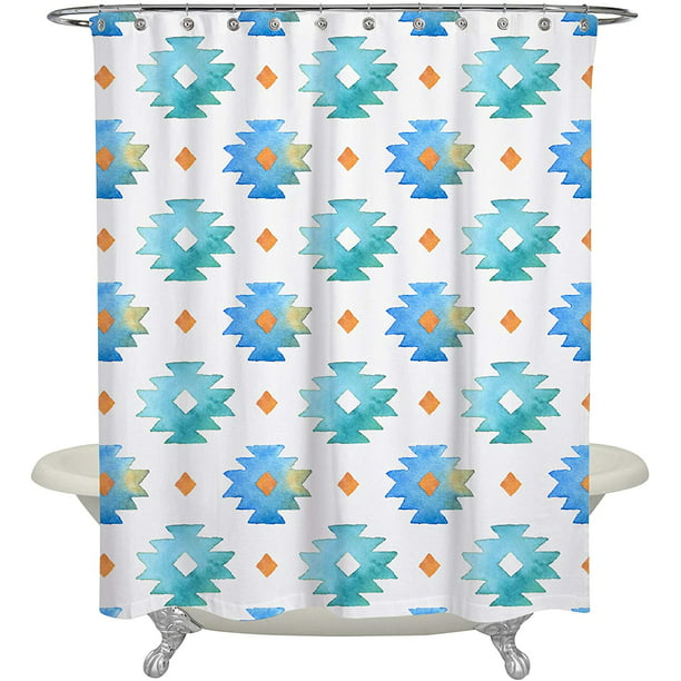 Shabby Chic Bathroom Styles Watercolor, Southwest Style Shower Curtains