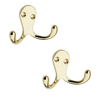 National Co N199-224 Bright Brass Double Coat & Hat Hook - 2 pack