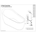 thumbnail image 5 of Kingston Brass VTRS723432SA 70" Acrylic Oval Single Slipper Freestanding Tub with Drain, Glossy White, 5 of 9
