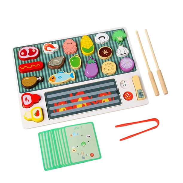 Parrilla para barbacoa para niños, juguete para barbacoa, juguete divertido para aprender a cocinar en preescolar, accesorios para barbacoa para niños