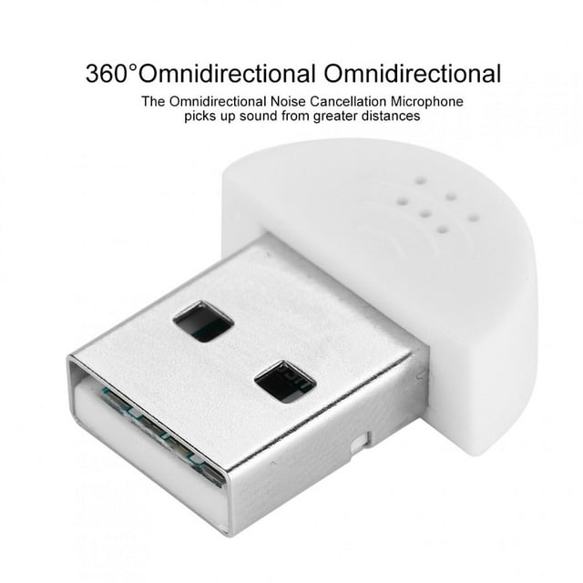 Mini USB Microphone High Sensitivity, Sound, 360 Omnidirectional, Powerful Compatibility, Plug and Play, Mic for Computer Recording