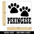 thumbnail image 2 of Pekingese Dog Paw Prints Fun Text Self-Inking Rubber Stamp Ink Stamper - Blue Ink - Small 1 Inch, 2 of 7