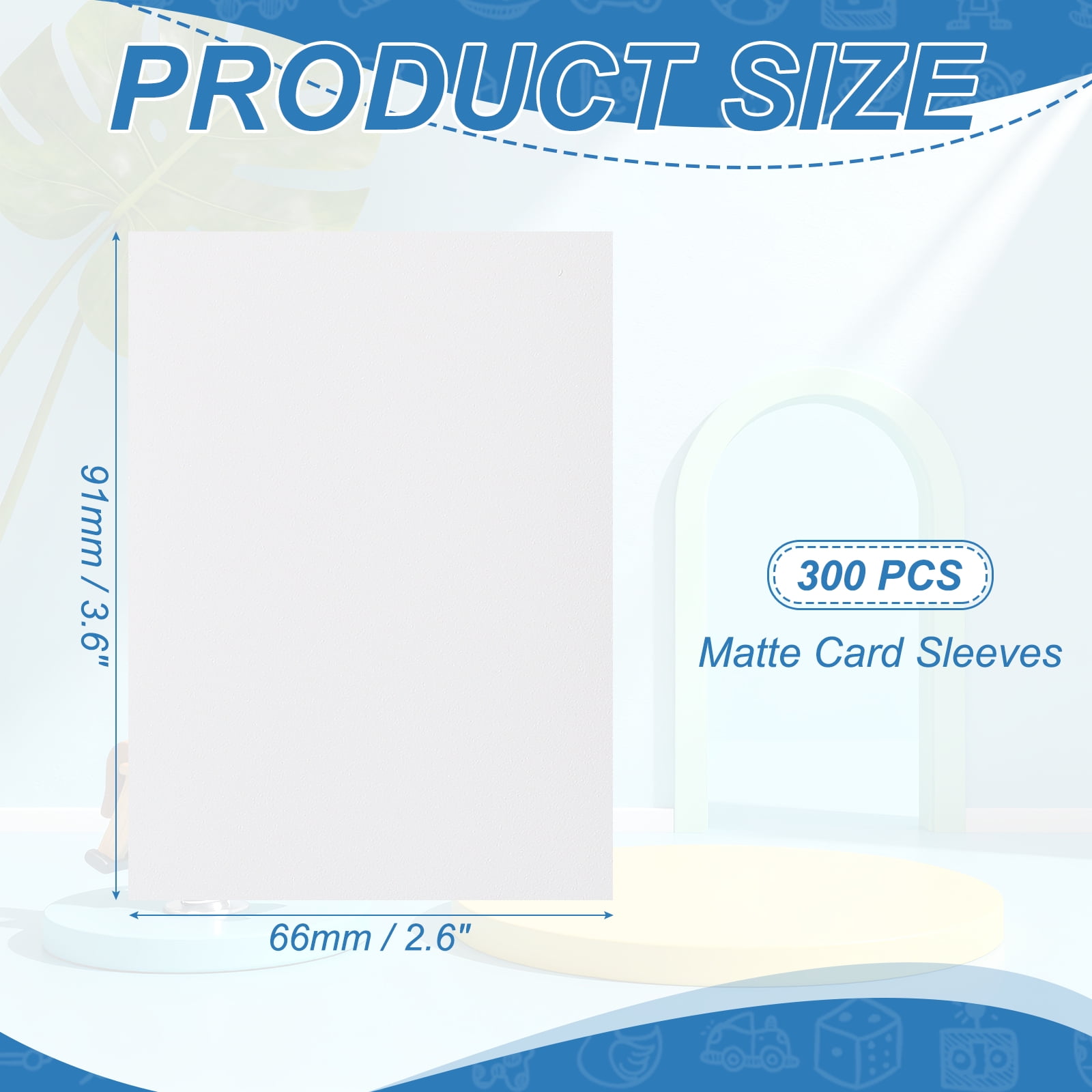 Uxcell Matte Card Sleeves, Trading Card Sleeves Deck Protectors Perfect for Trading Cards & Baseball & Sports & Magic Gathering & Magic Game Cards (White, 300 Pcs)