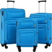 KUUFER Luggage Expandable 3 Piece Set Suitcase Upright Spinner Lightweight Luggage Travel Set