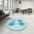 thumbnail image 4 of Ahgly Company Machine Washable Indoor Rectangle Transitional Electric Blue Area Rugs, 2' x 3', 4 of 7