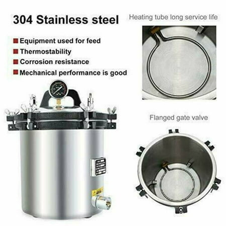 EAYSG 18L 110V Stainless Steel Steam Autoclave Sterilizer Dental Pressure Sterilization