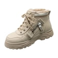 thumbnail image 2 of RuiJiao Gift Women's High-Top Fleece Lined Boots, Trendy Thick Heel Workwear Short Boots, 2 of 9