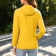 thumbnail image 5 of Women's Plus Size Hooded Sun Protection Jacket Full Zip Elastic Cuff Long Sleeve Sun Sweatshirt Lightweight Outdoor Windbreaker Coats Yellow, 5 of 7