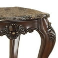 thumbnail image 2 of Marble Top End Table With Carved Floral Motifs Wooden Feet Brown- Saltoro Sherpi, 2 of 5