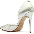 thumbnail image 3 of Schutz Cheslie Silver Metallic Slip On Pointed Toe Stiletto High Heel Pumps (Silver, 5), 3 of 5