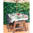 thumbnail image 4 of Summer Flamingo Outdoor Tablecloth - 60 Inch Round Dining Table Cover, Green Palm Leaf Tropical Waterproof Outdoor Table Cloth with Umbrella Hole & Zipper for Picnic/Patio/Party, 4 of 7