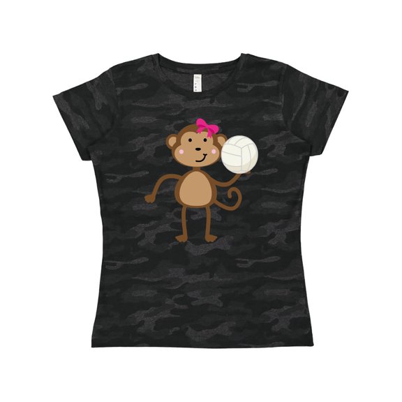 Inktastic Cute Volleyball Girl Monkey Women's T-Shirt
